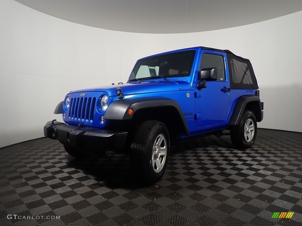 2015 Wrangler Sport 4x4 - Hydro Blue Pearl / Black photo #7