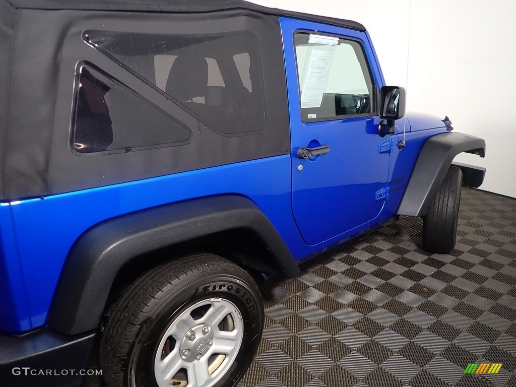 2015 Wrangler Sport 4x4 - Hydro Blue Pearl / Black photo #17