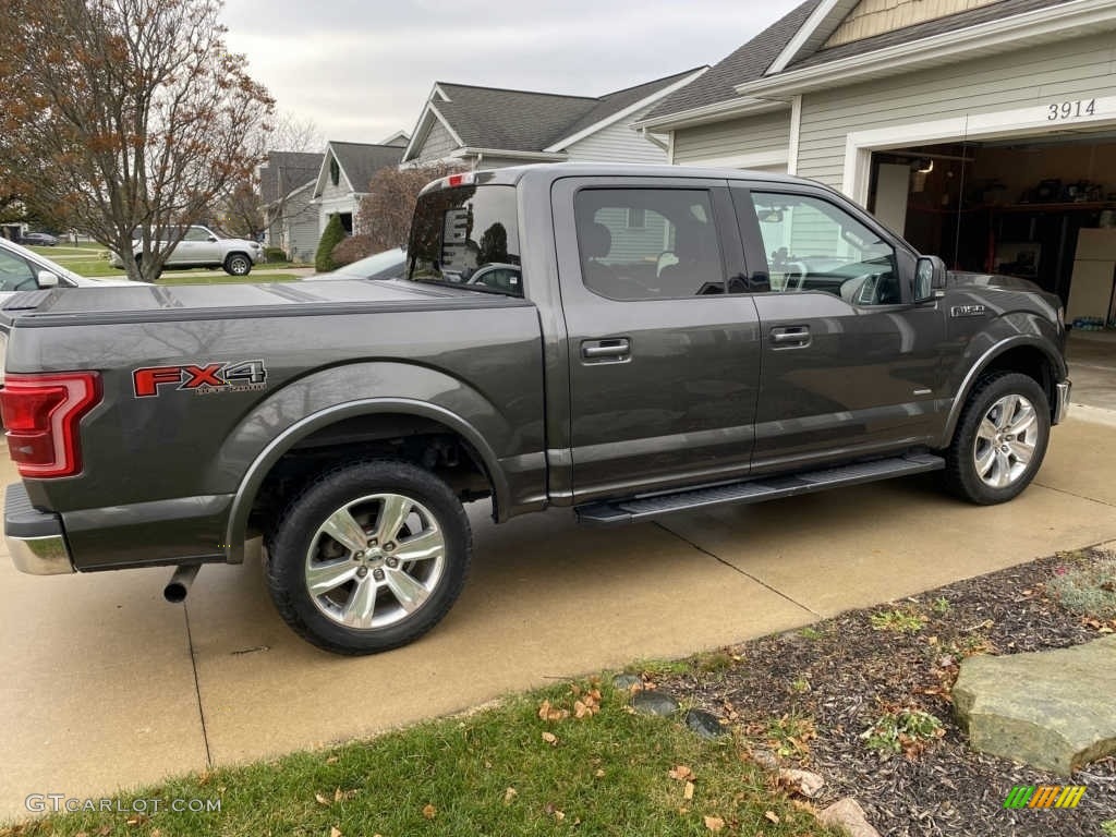 2015 F150 Lariat SuperCrew 4x4 - Ingot Silver Metallic / Medium Light Camel photo #3