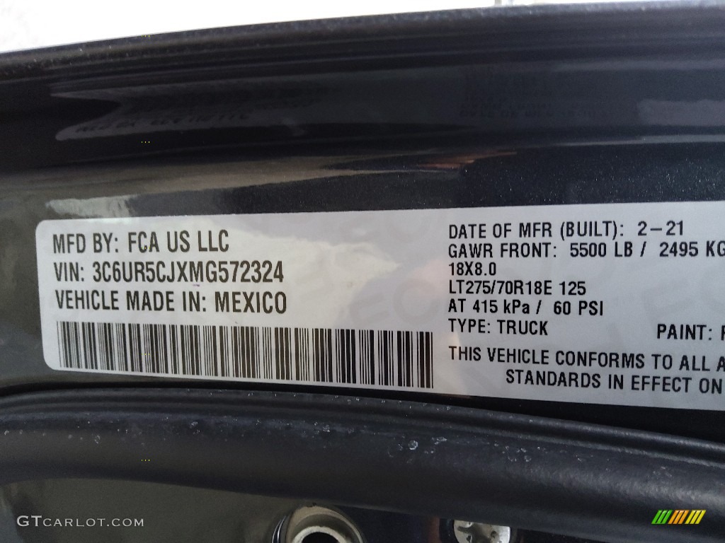 2021 2500 Tradesman Crew Cab 4x4 - Maximum Steel Metallic / Black/Diesel Gray photo #27