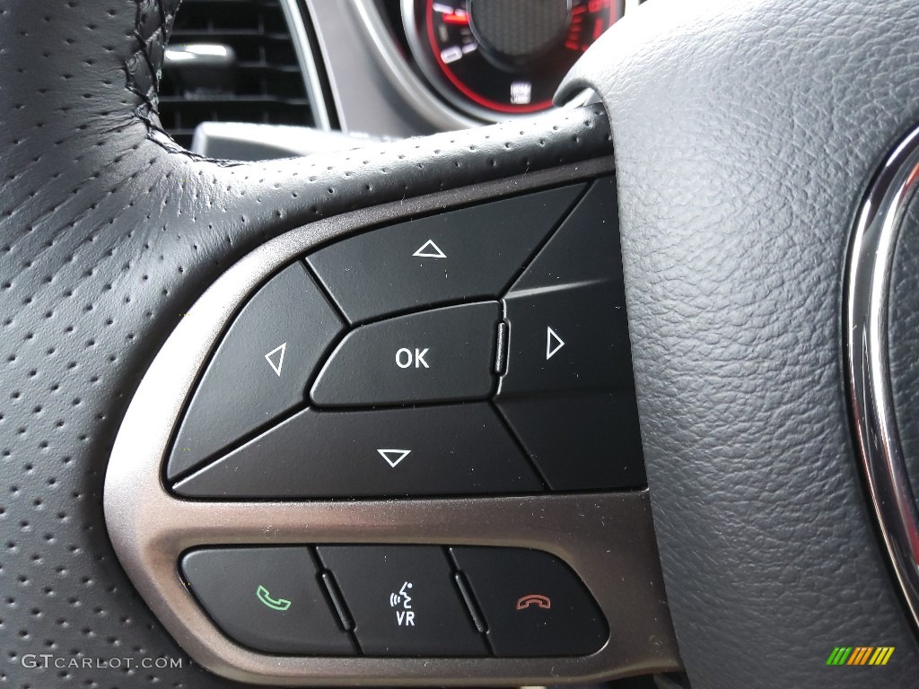 2021 Dodge Challenger R/T Scat Pack Widebody Black/Ruby Red Steering Wheel Photo #143383447
