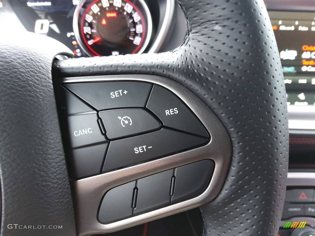 2021 Dodge Challenger R/T Scat Pack Widebody Black/Ruby Red Steering Wheel Photo #143383468