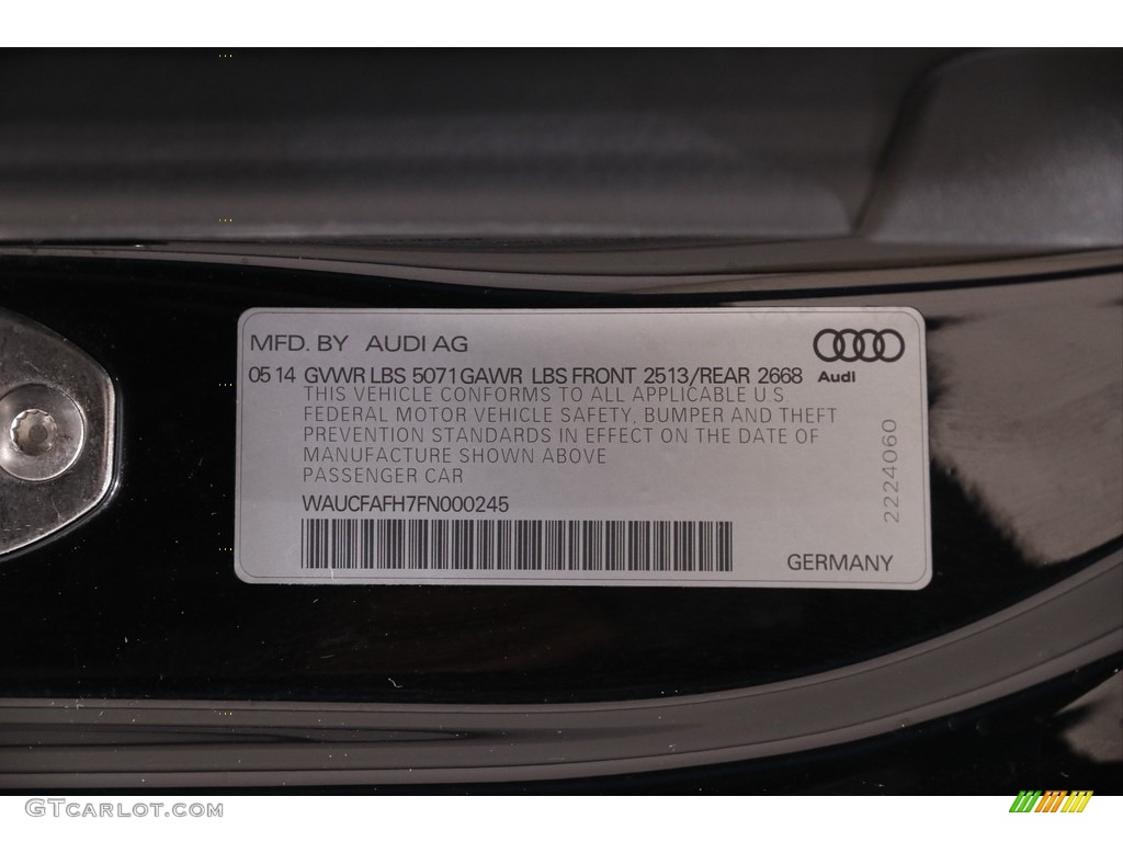 2015 A5 Premium quattro Convertible - Brilliant Black / Black photo #21