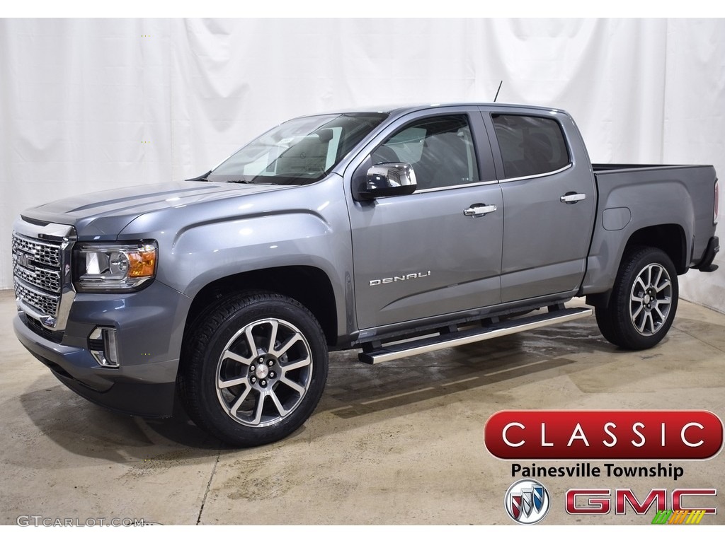 2022 Canyon Denali Crew Cab 4WD - Satin Steel Metallic / Cocoa/­Dark Atmosphere photo #1