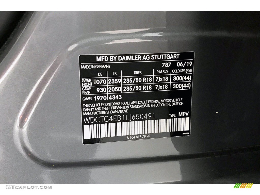 2020 GLA 250 - Mountain Grey Metallic / Crystal Gray photo #33