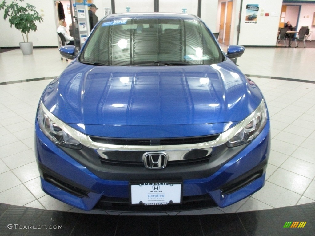 2018 Civic LX Sedan - Aegean Blue Metallic / Black photo #2