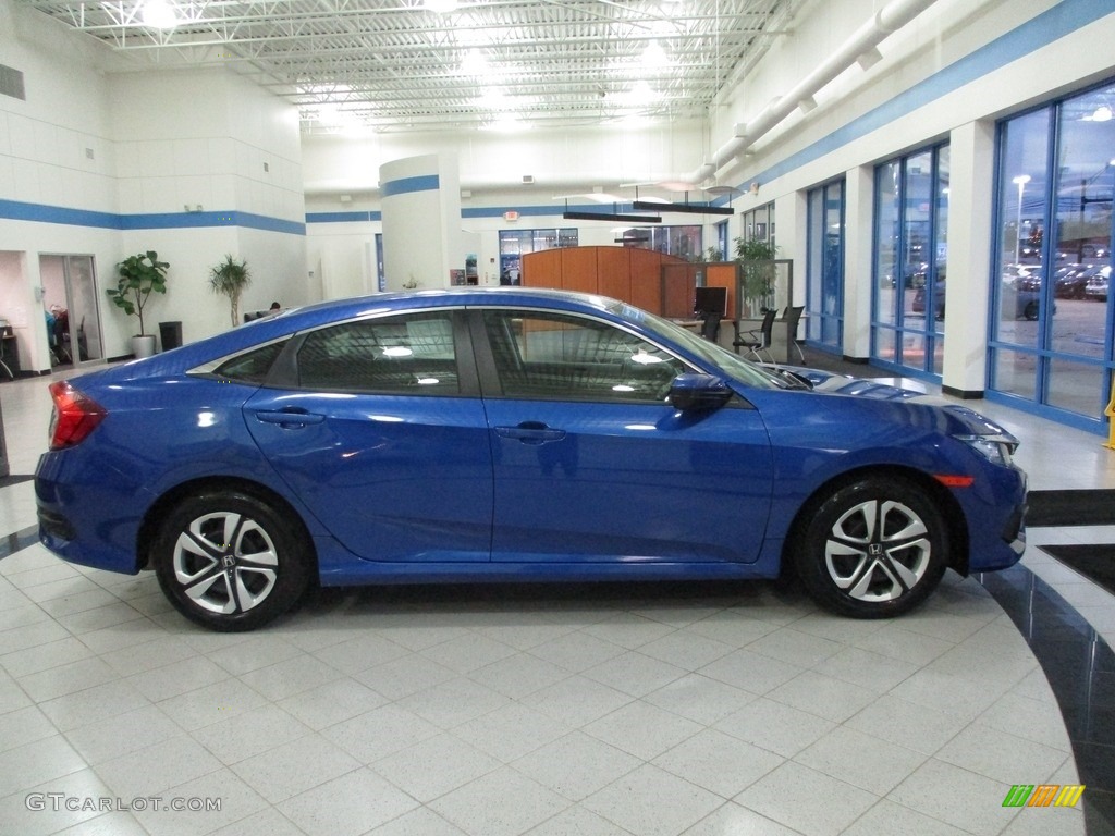 2018 Civic LX Sedan - Aegean Blue Metallic / Black photo #4