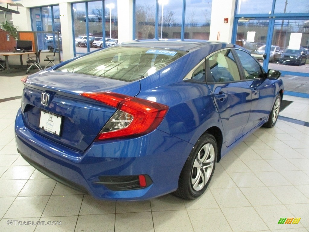 2018 Civic LX Sedan - Aegean Blue Metallic / Black photo #7