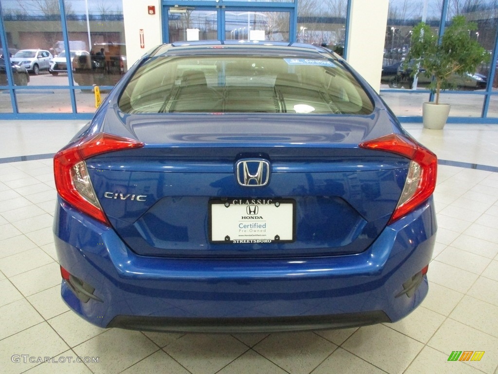 2018 Civic LX Sedan - Aegean Blue Metallic / Black photo #8