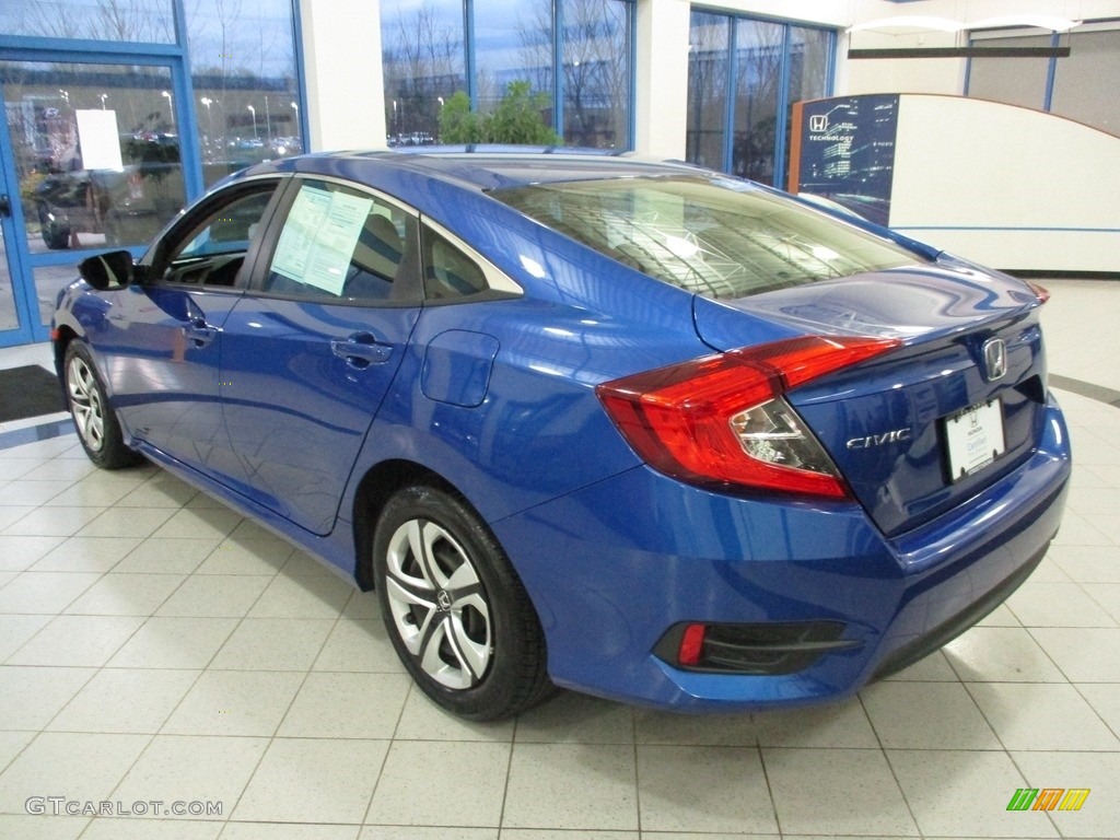 2018 Civic LX Sedan - Aegean Blue Metallic / Black photo #9