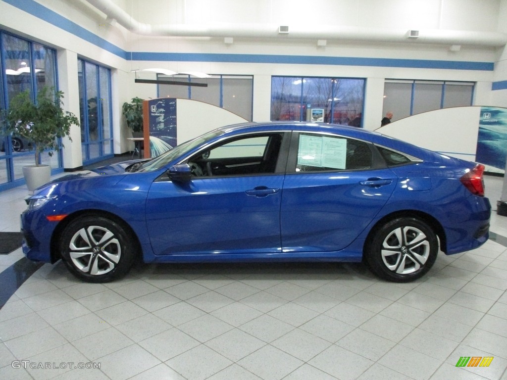 2018 Civic LX Sedan - Aegean Blue Metallic / Black photo #10