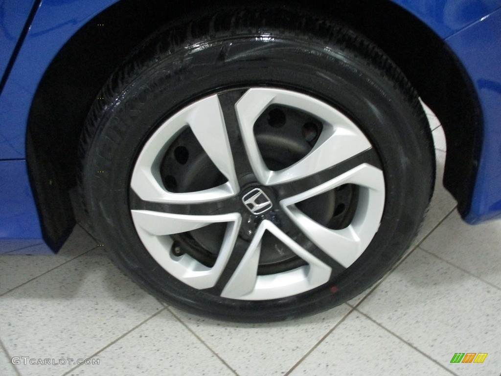 2018 Civic LX Sedan - Aegean Blue Metallic / Black photo #11