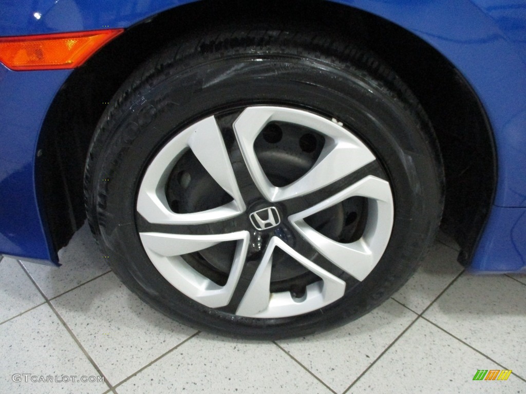 2018 Civic LX Sedan - Aegean Blue Metallic / Black photo #12