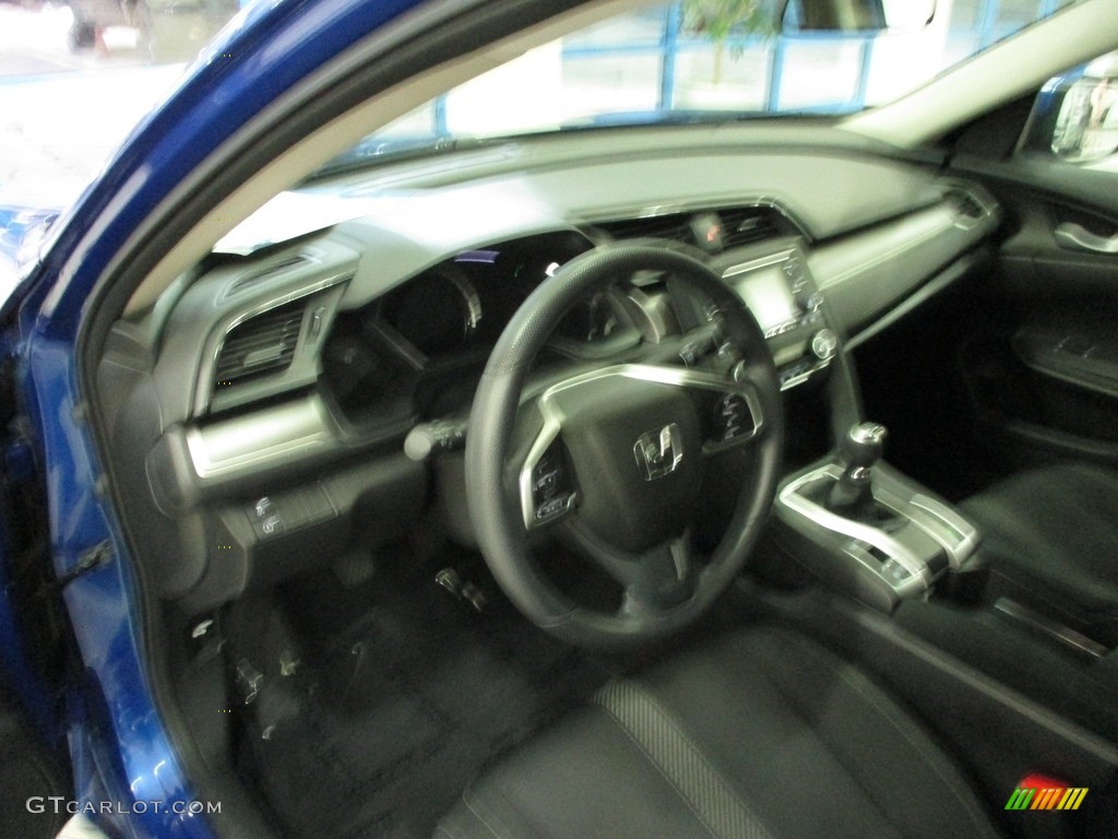2018 Civic LX Sedan - Aegean Blue Metallic / Black photo #26