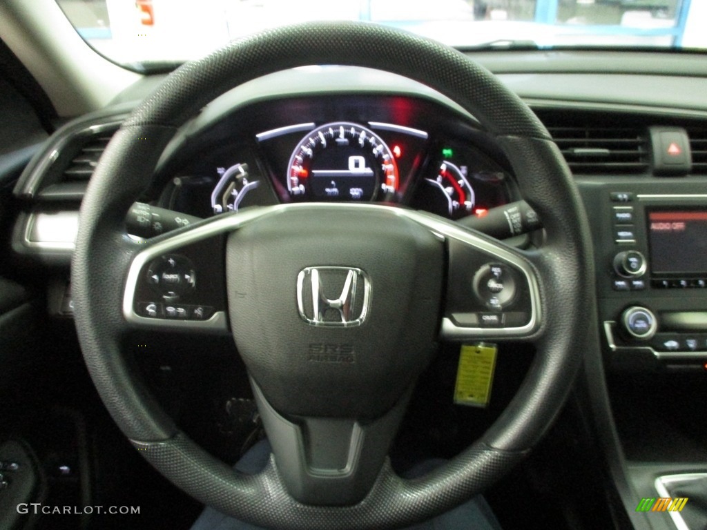 2018 Civic LX Sedan - Aegean Blue Metallic / Black photo #29