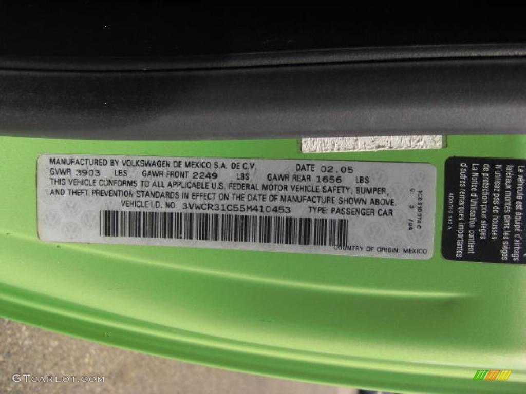 2005 New Beetle GLS TDI Coupe - Cyber Green Metallic / Black photo #28