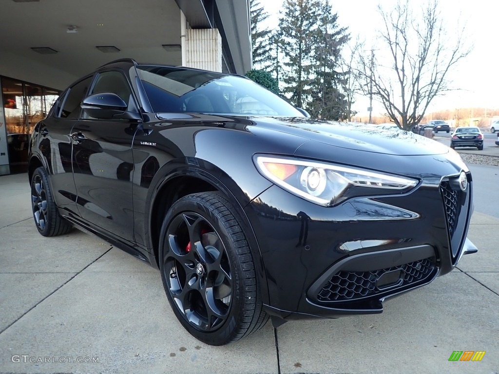 Vulcano Black Metallic 2022 Alfa Romeo Stelvio Ti AWD Exterior Photo #143389703
