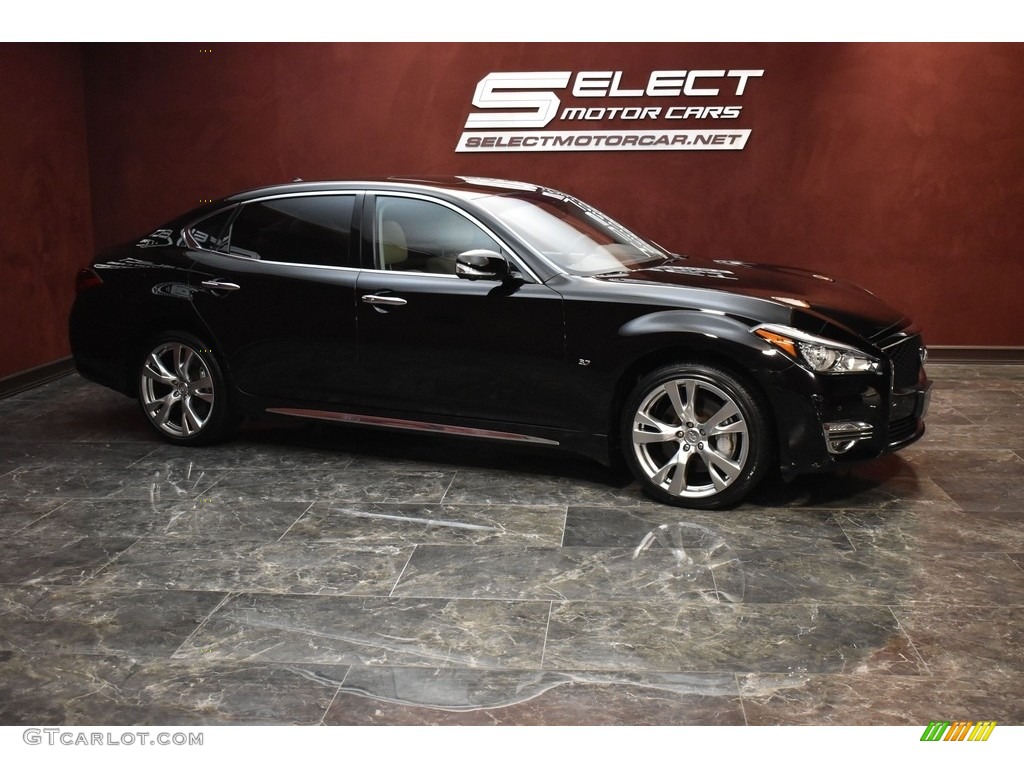 2015 Q70 L 3.7 AWD - Black Obsidian / Wheat photo #3