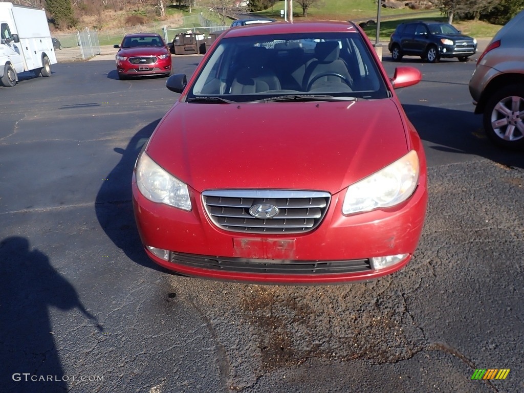 2009 Elantra SE Sedan - Apple Red Pearl / Black photo #4