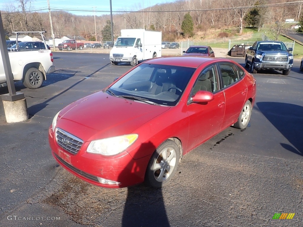 2009 Elantra SE Sedan - Apple Red Pearl / Black photo #7