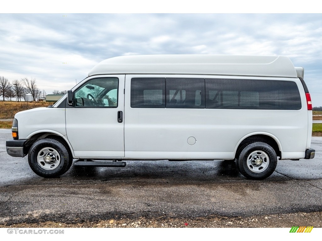 Summit White 2013 Chevrolet Express LT 3500 Passenger Van Exterior Photo #143393288