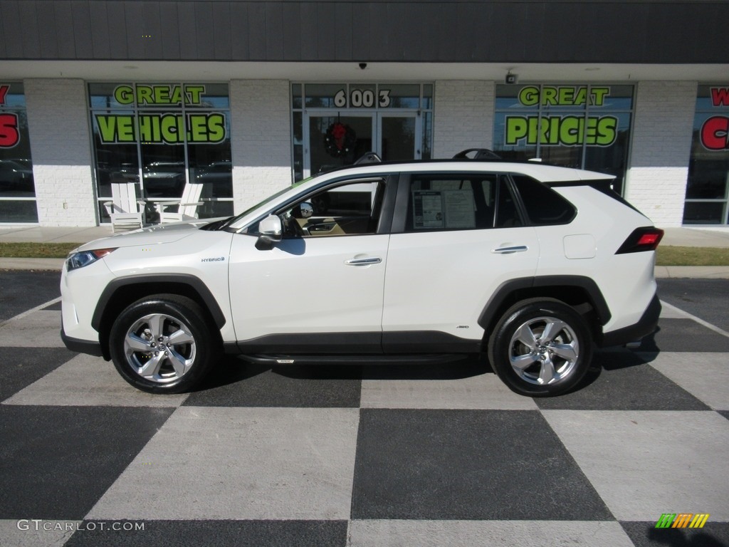 2020 RAV4 Limited AWD Hybrid - Blizzard White Pearl / Nutmeg photo #1