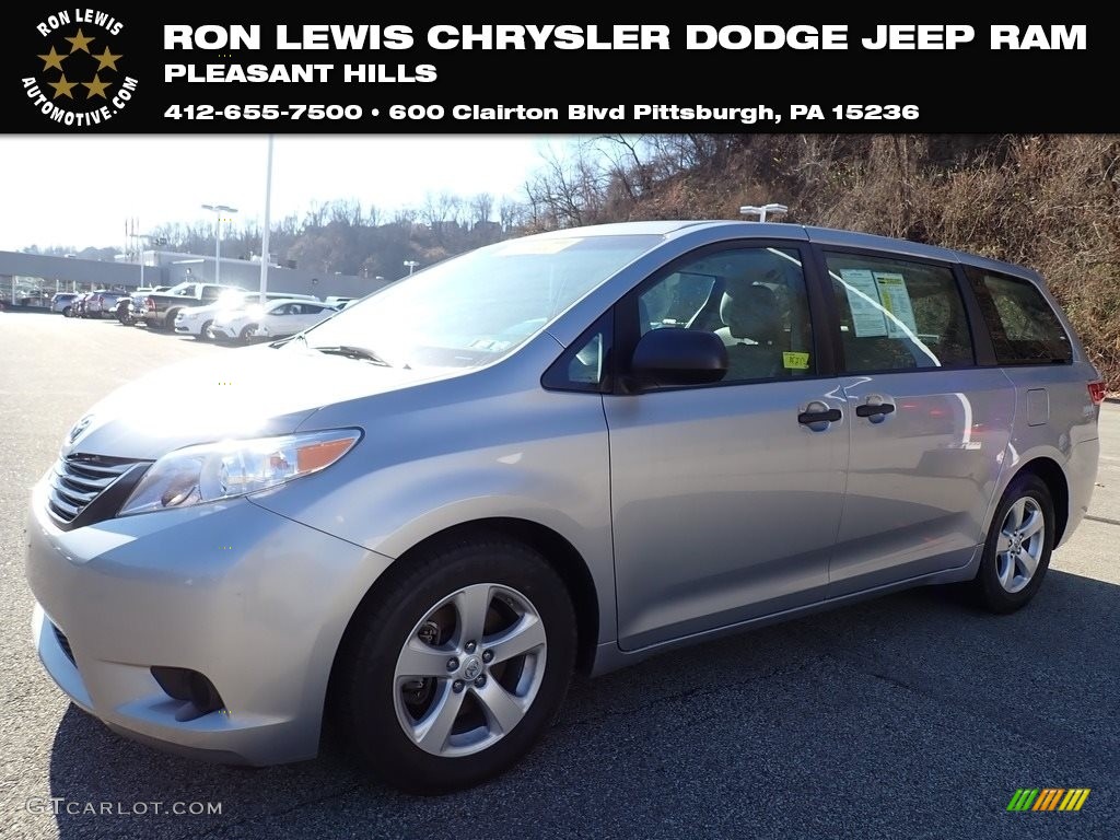 2015 Sienna L - Silver Sky Metallic / Black photo #1