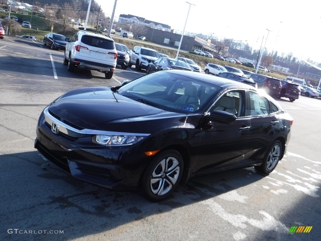 2018 Civic LX Sedan - Burgundy Night Pearl / Ivory photo #5