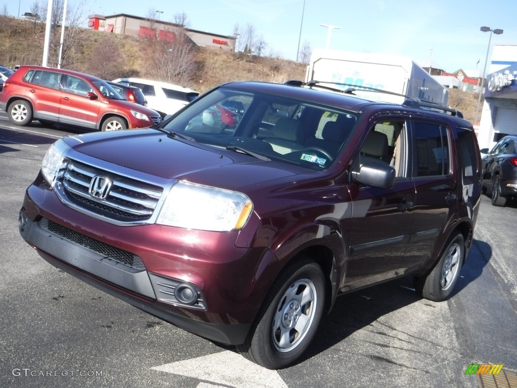 2013 Pilot LX 4WD - Dark Cherry Pearl / Beige photo #6