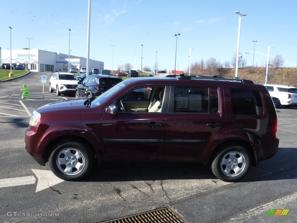 2013 Pilot LX 4WD - Dark Cherry Pearl / Beige photo #7