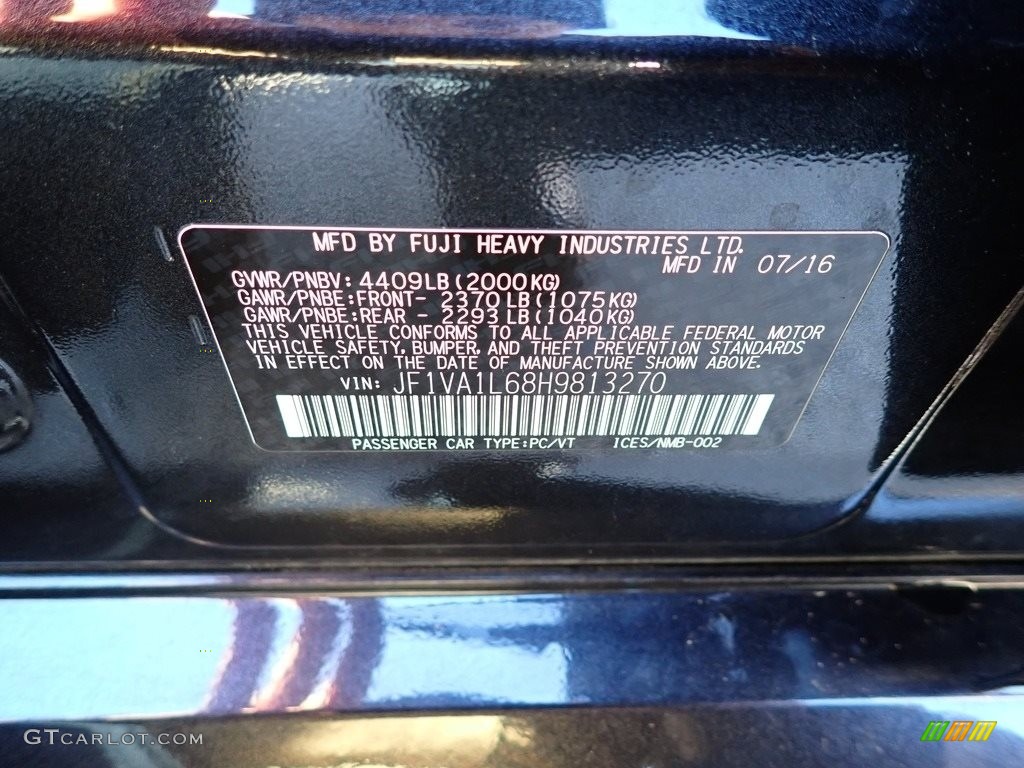 2017 WRX Limited - Dark Gray Metallic / Carbon Black photo #15