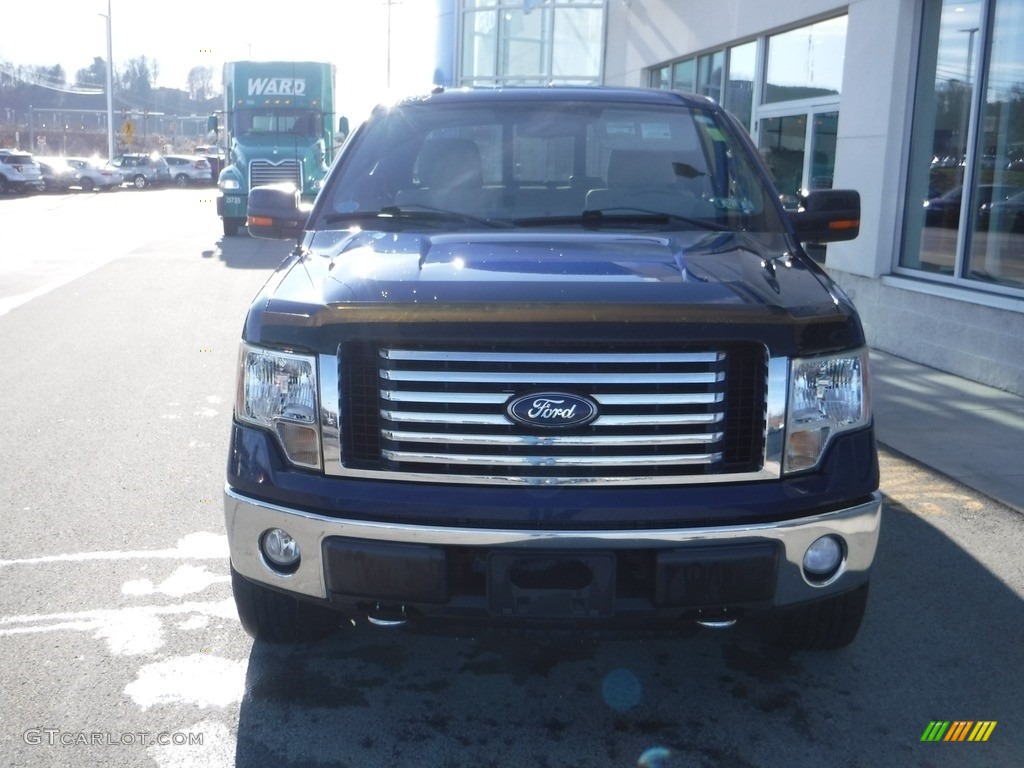 2010 F150 XLT SuperCab 4x4 - Dark Blue Pearl Metallic / Medium Stone photo #5