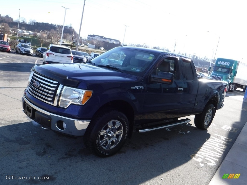 2010 F150 XLT SuperCab 4x4 - Dark Blue Pearl Metallic / Medium Stone photo #6