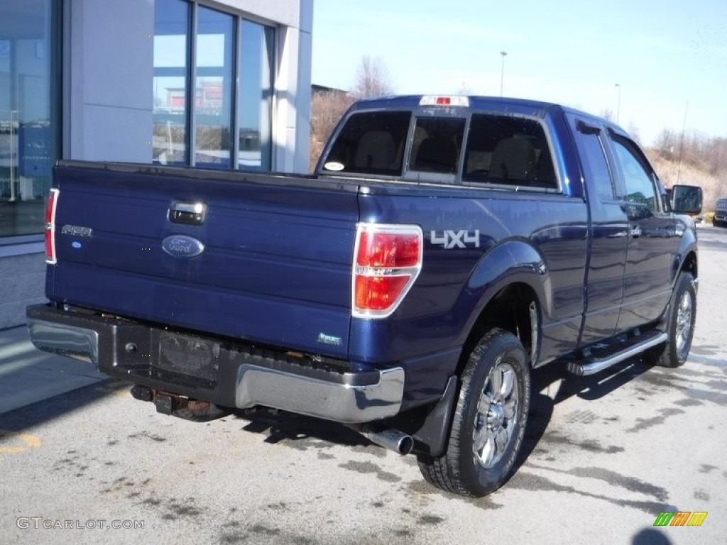 2010 F150 XLT SuperCab 4x4 - Dark Blue Pearl Metallic / Medium Stone photo #11