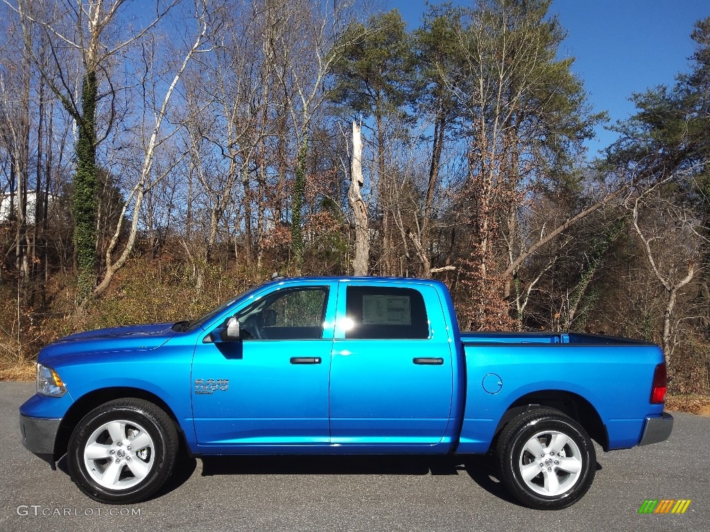 2021 1500 Classic Crew Cab 4x4 - Hydro Blue Pearl / Diesel Gray/Black photo #1