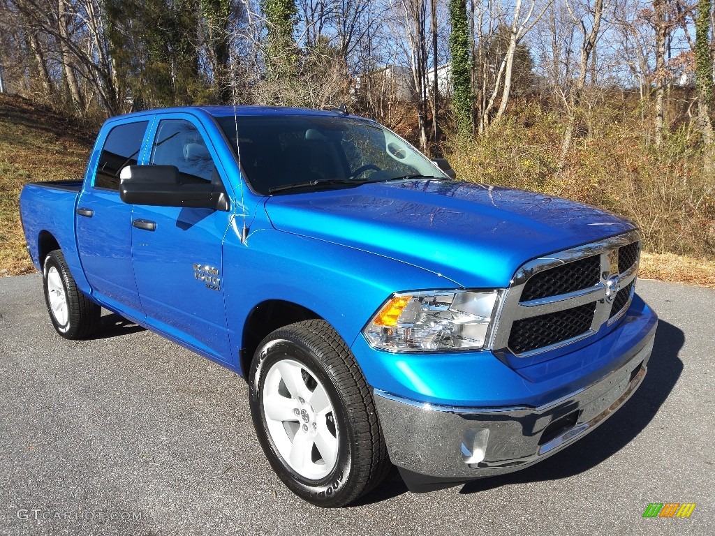 2021 1500 Classic Crew Cab 4x4 - Hydro Blue Pearl / Diesel Gray/Black photo #4