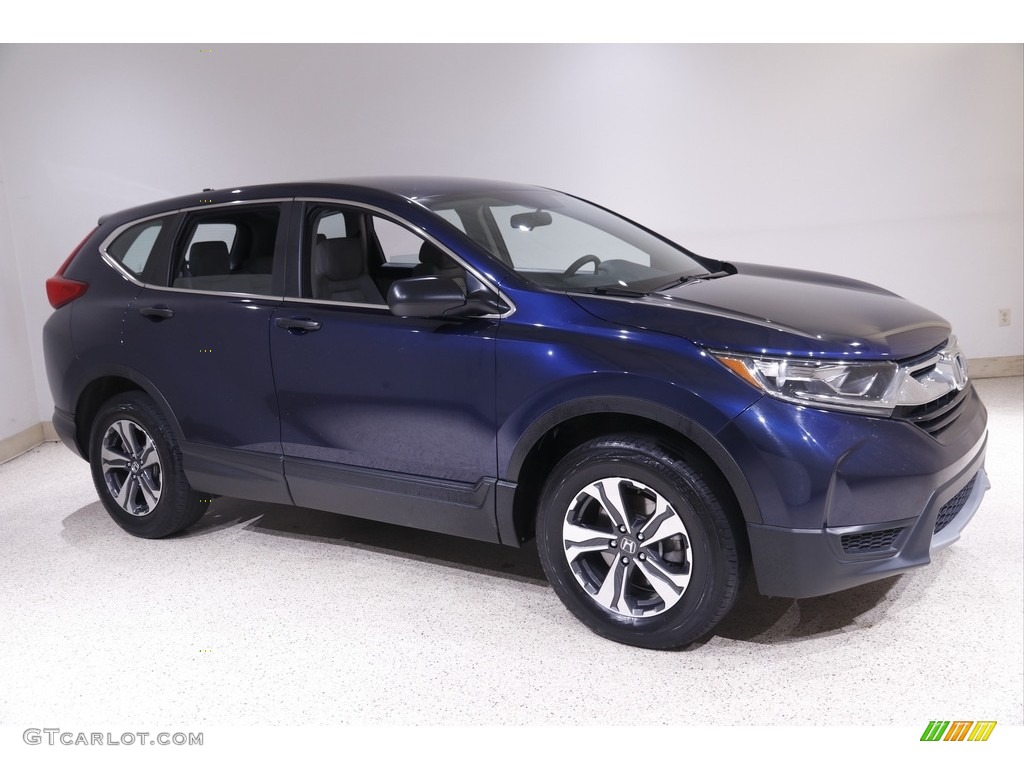2018 CR-V LX AWD - Obsidian Blue Pearl / Gray photo #1