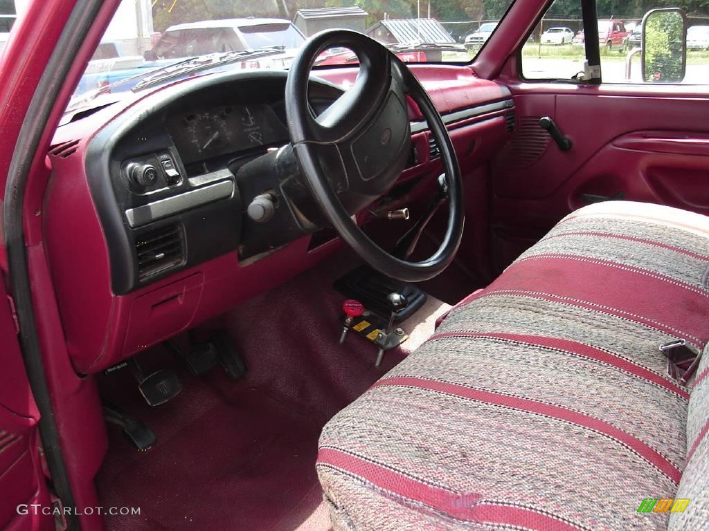 1995 F350 XL Regular Cab Chassis Dump Truck - Ultra Red / Red photo #20