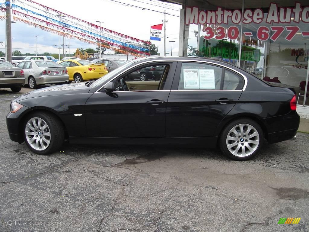 2006 3 Series 330i Sedan - Jet Black / Beige photo #2