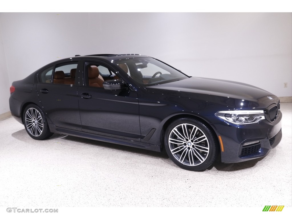 2019 5 Series 540i xDrive Sedan - Carbon Black Metallic / Cognac photo #1