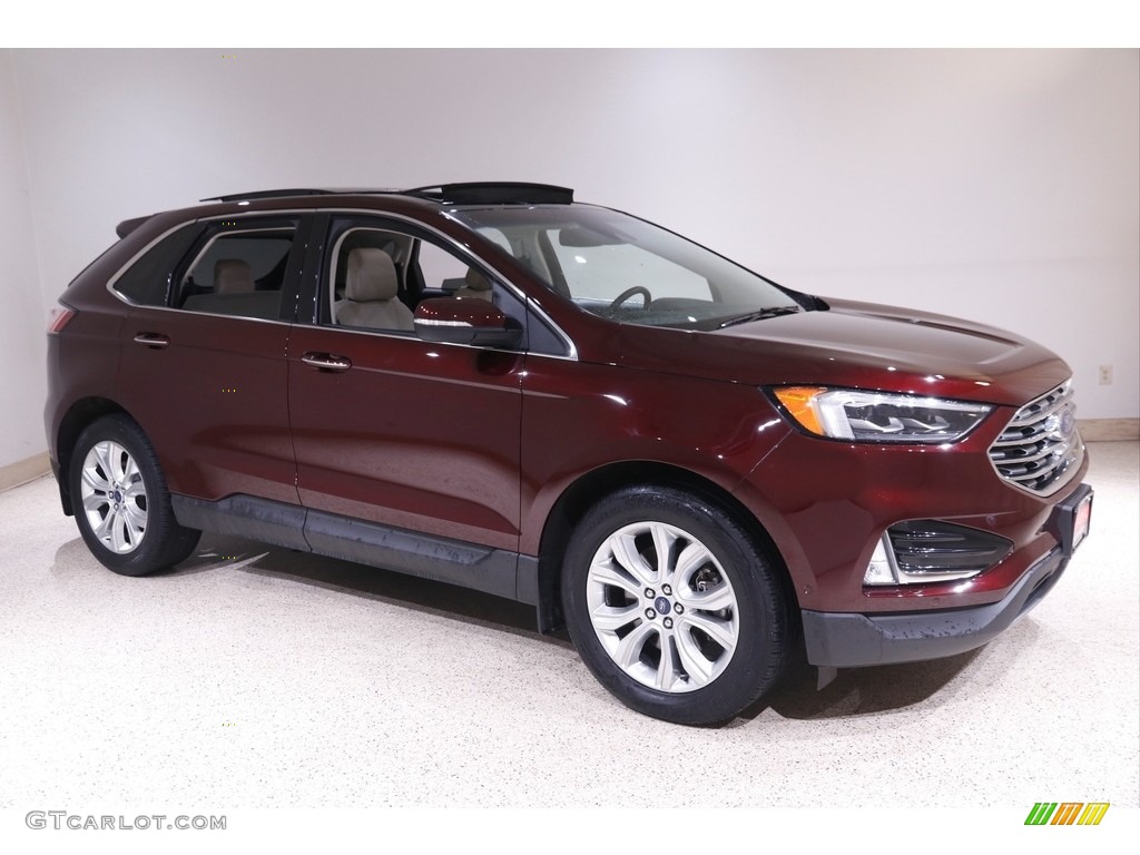 2020 Edge Titanium AWD - Burgundy Velvet Metallic Tinted / Soft Ceramic photo #1