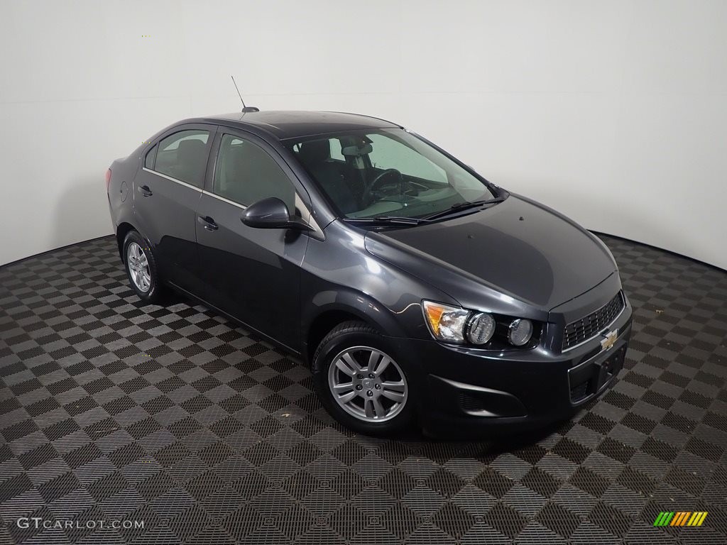 2015 Sonic LT Sedan - Ashen Gray Metallic / Jet Black/Brick photo #2
