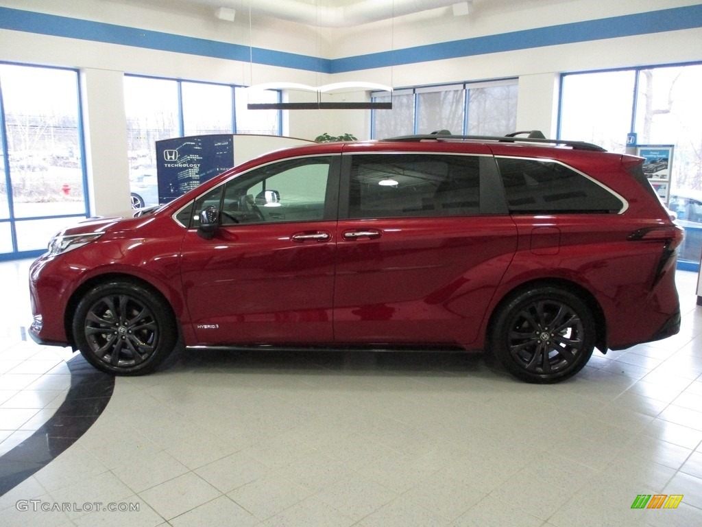 2021 Sienna XSE Hybrid - Ruby Flare Pearl / Gray photo #8