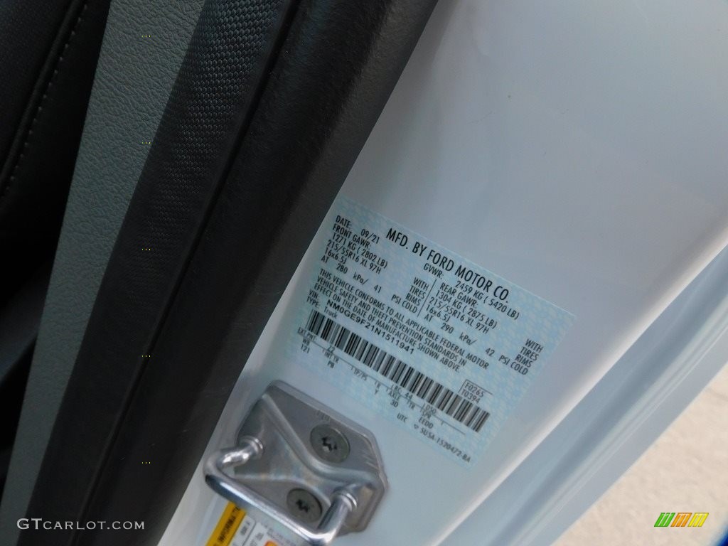 2022 Transit Connect Color Code Z2 for Frozen White Photo #143414935