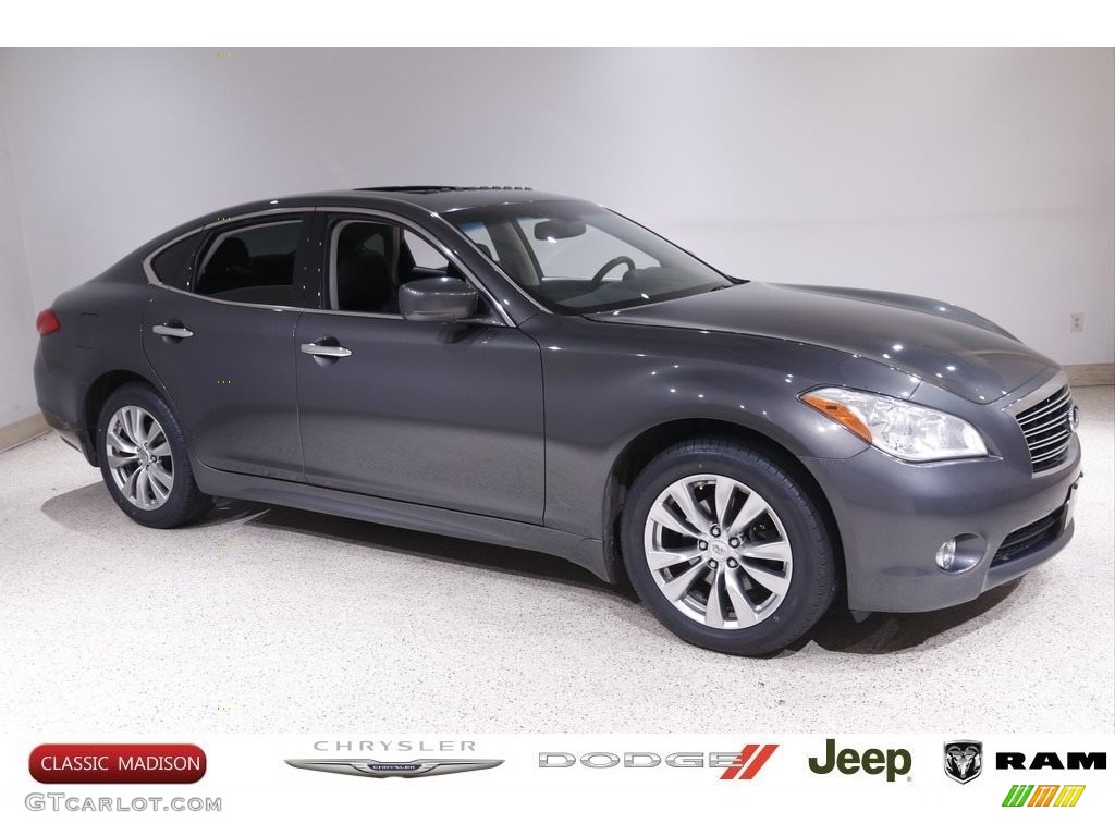 2013 M 37x AWD Sedan - Storm Front Gray / Graphite photo #1