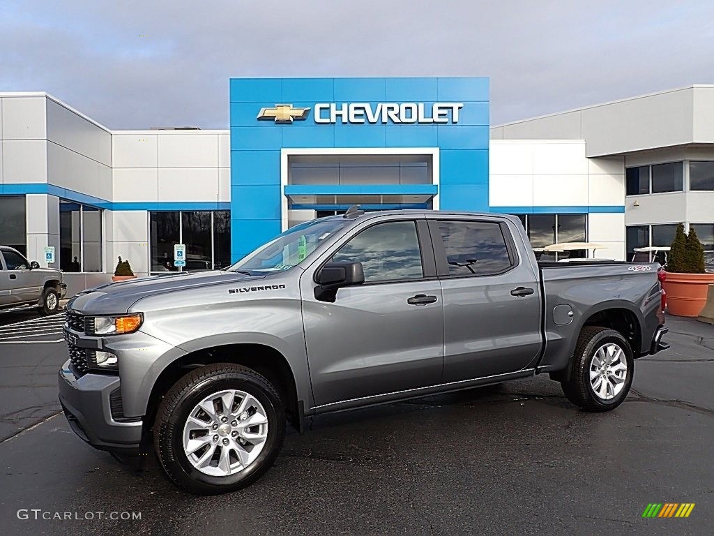 2020 Silverado 1500 Custom Crew Cab 4x4 - Satin Steel Metallic / Jet Black photo #1