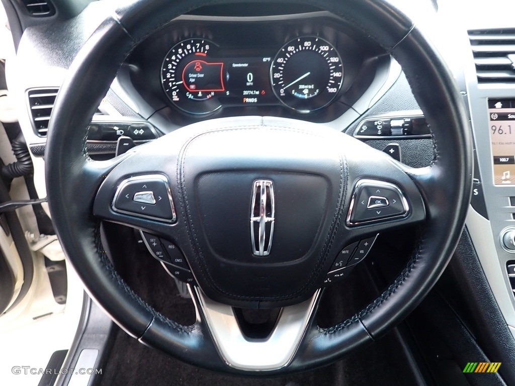 2018 Lincoln MKZ Premier AWD Ebony Steering Wheel Photo #143421694