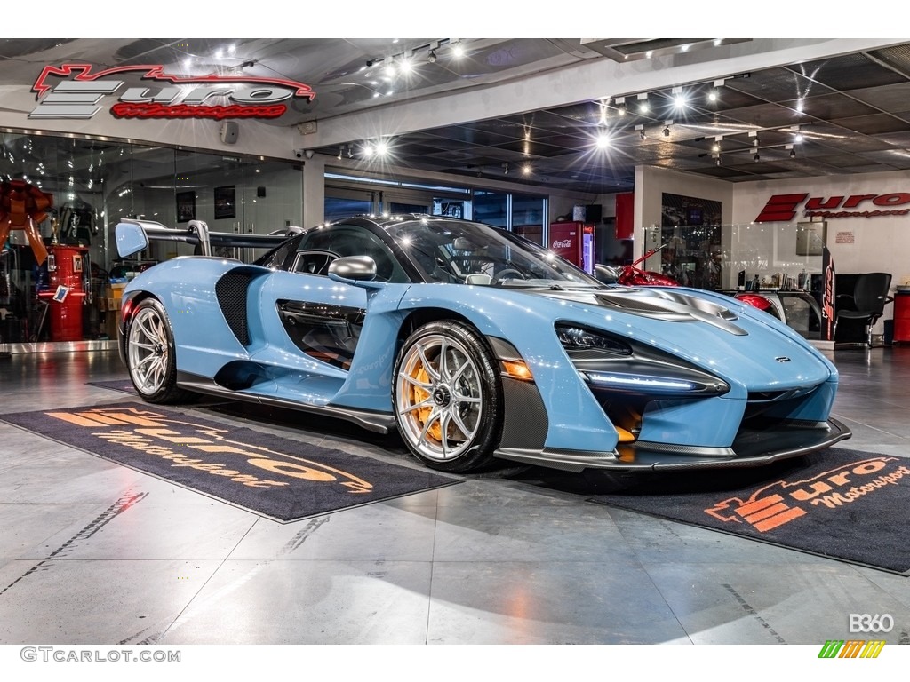 Pacific Blue 2019 McLaren Senna Coupe Exterior Photo #143426363
