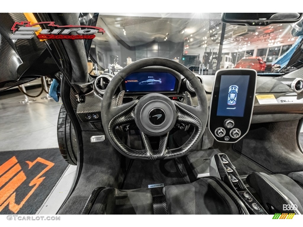 2019 McLaren Senna Coupe Jet Black Steering Wheel Photo #143427356
