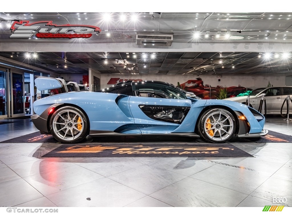 Pacific Blue 2019 McLaren Senna Coupe Exterior Photo #143427608
